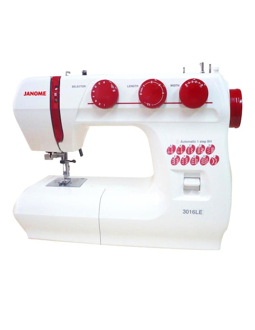 Máquina de coser mecánica Janome roja